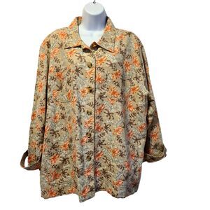 Erika Womens Jacket Linen Blend Size XL Shirt Shacket Button Up Outdoor Festival
